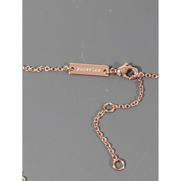 Puravida Rose Gold Tone LOVE Crystal Dainty Chain Necklace 17" - Picture 6 of 7
